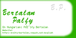 bertalan palfy business card